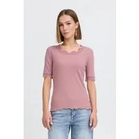 OXMO T-Shirt OXNSuna Rib T-Shirt mit Spitzen Details