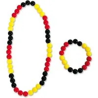 Fries Ketten-Set 2-tlg. Deutschland WM EM Fans Set Halskette und Armreifen, 2er Set