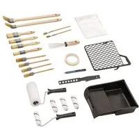 ARLI Malerset Maler und Renovier Set Komplettset Pinsel, (25-tlg), Farbwalze Abdeckfolie Kreppband Spachtel Farbwanne Abstreifgitter
