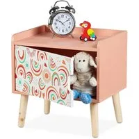 relaxdays Nachttisch für Kinder mit Staufach (1-St), A