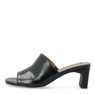 bianco - Elegante Pantoletten mit Absatz aus Kunstleder schwarz - Gr. - 37