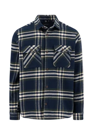 FYNCH-HATTON - Heavy Flannel Overshirt navy - Gr. - M