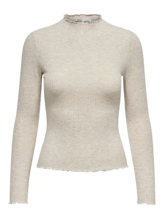 ONLY - ONLEMMA L/S HIGH NECK TOP NOOS JRS Pumice Stone - Gr. - M