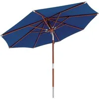 anndora-sonnenschirm Sonnenschirm 3m rund Knickbar Dreh-Kipp-Mechanismus, navy blau, Seilzugmechanik
