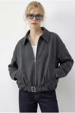 Gürtel-Übergroße Bomberjacke