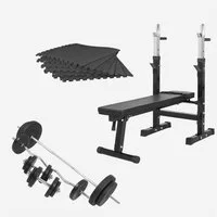 GORILLA SPORTS Hantelbank Hantelbank Komplettset 100 kg, (37-tlg)
