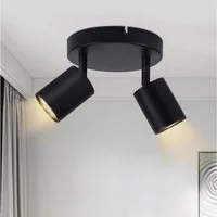 Nettlife Deckenstrahler 2 Flammig Schwarz GU10 Wohnzimmer Modern Deckenlampe Schwenkbar, Schwenkbar, LED wechselbar, Innen Rund Flur Deckenspot für Schlafzimmer Küche