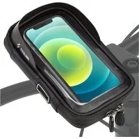 EAZY CASE Handyhülle Universal Fahrradhalterung Lenkertasche für Handys, Handyhalterung Montage am Lenker wasserfest mit Touchscreen Schwarz