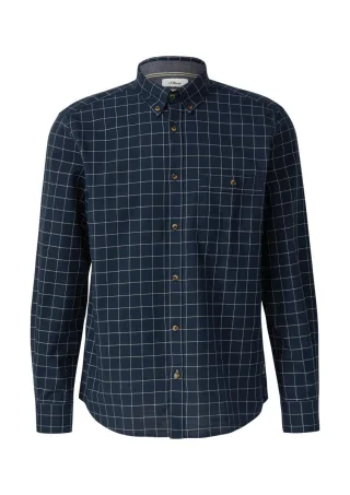 s.Oliver Red Label - Regular Fit: Hemd aus Baumwolle mit Button-Down-Kragen blau - Gr. - M