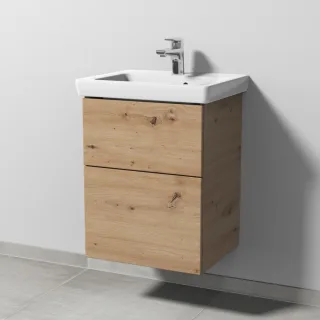 Sanipa 3way Waschtischunterbau zu Villeroy & Boch Subway 2.0 Waschtisch mit 2 Auszügen, Eiche Natura SM61085