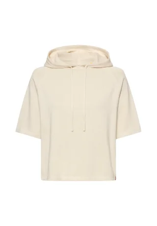 camel active - Kurzarm Strickpullover mit Kapuze pearl - Gr. - XL