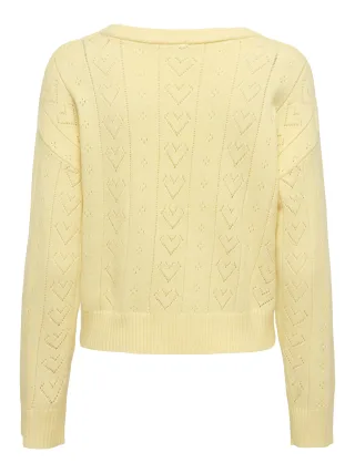 ONLY - ONLISA LIFE LS STRUCT BOXY ONECK CS KNT Sunlight - Gr. - M