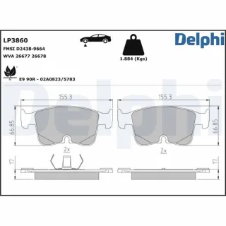 Delphi Bremsbel?ge vorne Audi A3 VW Caddy Golf