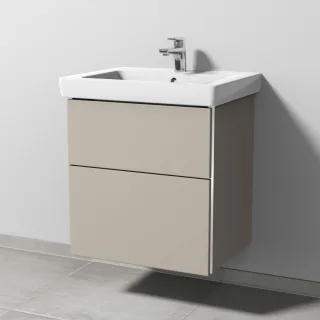 Sanipa 3way Waschtischunterbau zu Villeroy & Boch Subway 2.0 Waschtisch mit 2 Auszügen, Kaschmir-Mat BP6121U