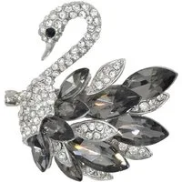 Firetti Brosche Schmuck Geschenk Ansteckschmuck Schwan, mit Glasstein