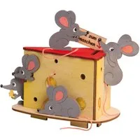 Kuhnert Kreativset Spardose - Mäuse, zum Bemalen, Bekleben und individuell gestalten - Made in Germany