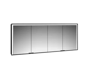 emco LED-Lichtspiegelschrank Prime 3 Unterputz, 1800 mm, 4-türig, schwarz, 949714409 949714409