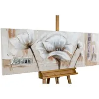KUNSTLOFT Gemälde Verblasste Erinnerung 150x50 cm, Leinwandbild 100% HANDGEMALT Wandbild Wohnzimmer