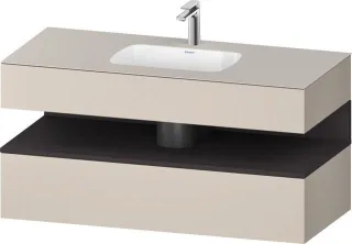 Duravit Qatego Einbauwaschtisch mit Konsolenwaschtischunterbau Taupe Matt 1200x550x600 mm - QA478708 QA4787080910010