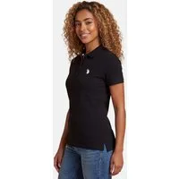 U.S. Polo Assn. Poloshirt USSiirena – Damen Classic Fit kurzarm mit Logo-Stickerei Mit Flachstrick-Kragen, Knopfleiste und elastischer Baumwollmischung