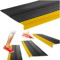 ANRO Stufenmatte Stufenschutz aus Gummi Treppenschutz Treppenmatte, Eckig, mit Coins/ Noppen Größe 30x60cm - rutschischer & anpassbar