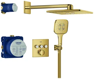 GROHE Unterputz-Duschsystem Grohtherm SmartControl 34864 THM eckige Form 3 ASV cool sunrise, 34864GL 34864GL0