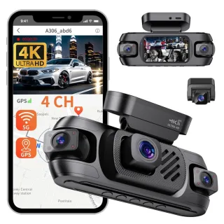 ROSOTO A6709 4 Channel Recording 4K 3 Inch Screen Car DVR Dash Cam GPS WiFi HD Night Vision G Sensor Motion Detection