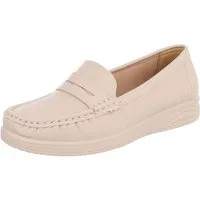 Ital-Design Elegante Damen Mokassins mit optimalem Tragekomfort Slipper (91261645) ultraleichte und komfortable sohle