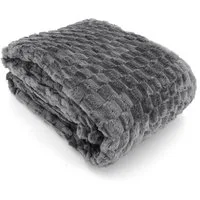 Wohndecke flauschige Flanell Kuscheldecke 150x200 Sofadecke, heimtexland, Hoch-Tief-Struktur I temperaturausgleichend I super weich
