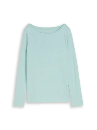 Tom Tailor - Basic Langarmshirt aus Baumwolle blue haze - Gr. - L