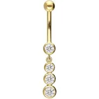 PIERCINGLINE Bauchnabelpiercing 14/18 Karat Gold Bananabell 4 MOISSANITE (Bananabells, 1-tlg)