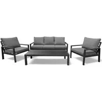 osoltus Garten-Essgruppe osoltus Alu Lounge Gartenmöbel Outdoor Set Haugesund 3er Grau
