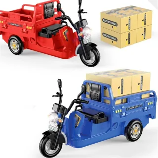 Mini RC Car Tricycle 2.4G Children Remote-Controlled Simulation Model Sound LED Light Three Bounces Pulling Truck Orname