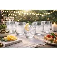 Mixcompany Glas Acqua Morelli 6er-Set Glas Klar – 6× Wasserglas Tumbler, Reliefglas