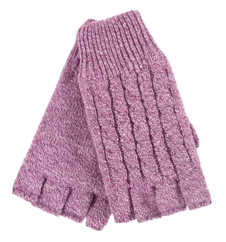 HEAT HOLDERS Damen Winter-Thermo-Fingerlose Handschuhe mit Zopfmuster