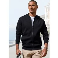 John Devin Sweatjacke aus Struktur-Qualität, relaxed fit in Struktur-Qualität, mit Reißverschluss