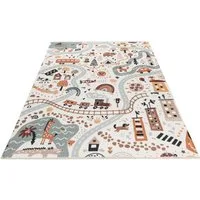 Obsession Kinderteppich My Greta 622, rechteckig, Höhe: 6 mm, bedruckt, mit Straßen Motiv, waschbar, mit Fransen, Kinderzimmer