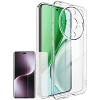 Wigento Handyhülle + Schutzglas für Honor Magic 8 Lite 2 in 1 TPU Schutz + 9H Hartglas 6,79 Zoll, Produktset TPU Hülle mit Hart Glas