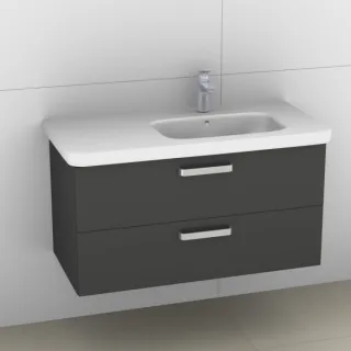 Artiqua 411 Waschtischunterschrank für DuraStyle 232610 Becken rechts Anthrazit Hochglanz, 411-WU2L- 411-WU2L-D46-7015-51