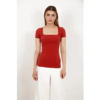 Vivienne Fashion T-Shirt DOMI Hochwertiges Damen Modal Shirt mit Karree- Ausschnitt