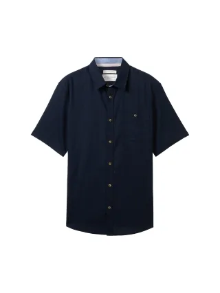 Tom Tailor - Regular Kurzarmhemd sky captain blue - Gr. - M