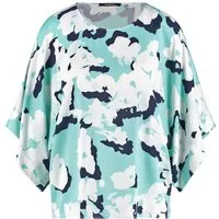 Taifun Kurzarmbluse – Bluse mit All-Over-Print und Fledermausärmeln
