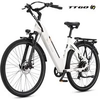 TTGO E-Bike Cityrad 28 Zoll, 55Nm, 650Wh, 150km, Elektrofahrrad für Damen und Herren, 7 Gang Shimano, Kettenschaltung, Heckmotor, 650 Wh, (Alu-Pedale, LCD-Display, max. Belastung 125 kg, Aluminiumrahmen), 5 Stufen, C3, Tiefeinsteiger, leicht nur 25kg