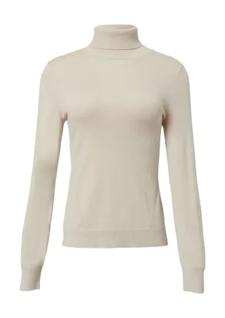 comma - Eleganter Strickpullover mit Rollkragen beige - Gr. - 46