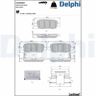 Delphi Bremsbel?ge hinten Nissan Evalia Leaf Nv200