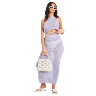 Missy Empire - Langer Rock für Damen, Jerseyware (Flieder)