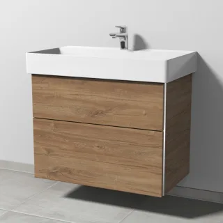 Sanipa 3way Waschtischunterbau zu Duravit Dura Square Waschtisch mit 2 Auszügen, Eiche-Kansas BR42859