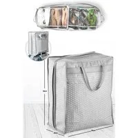 Jungengel Kofferorganizer Graue gepunktete Schuhtasche für Reisen und Outdoor – 35 × 22 × 40 cm (1-tlg), Gepunktetes Polyestermaterial, 6 separate Schuhfächer
