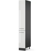 Vicco Hochschrank Fame-Line, Weiß Hochglanz/Anthrazit, 30 cm (1-St)