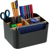 relaxdays Organizer Schreibtisch Organizer mit 5 Fächern (1 St), schwarz